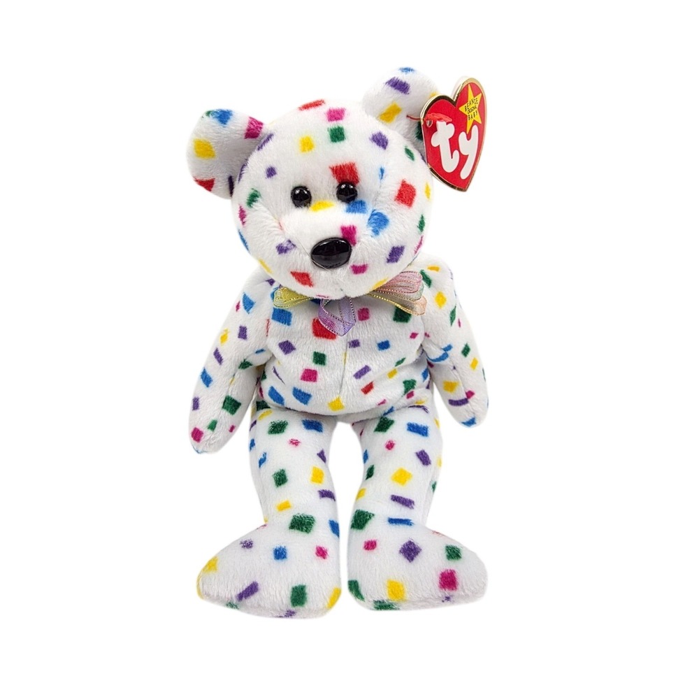 TY Beanie Babies 2000 TY 2K New Confetti Millenium‎ Bear w/Tags Vintage